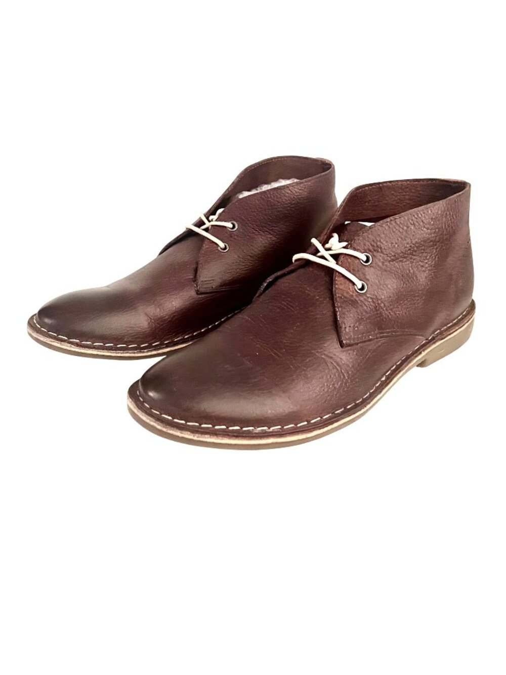 Brown Leather Desert Chukka Ankle Boots Mens 9 Campus Lace-Up  Dress Casual